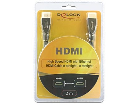 Delock High Speed HDMI with Ethernet - HDMI-kabel med Ethernet - 2 m
