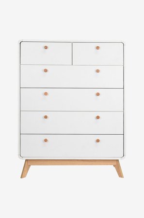 Loft24 - Byrå Cassie 4+2 lådor - Vit - Byråar - Från Homeroom