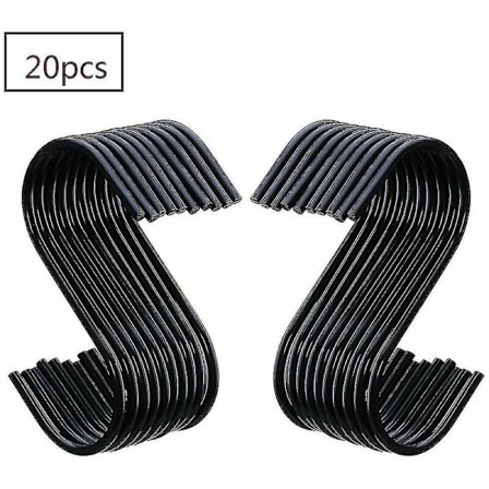 Sarja, jossa 20 mustaa S-koukkua S-koukkuja S-koukkuja S-koukkuja S-koukkuja