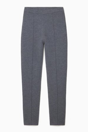 COS Femme Slim-Fit Knitted Trousers in Gris