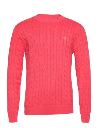 Cotton Cable C-Neck Neulepaita Pyöreä Kaula-aukko Vaaleanpunainen GANT