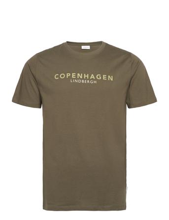 Copenhagen Print Tee S/S Tops T-Kortærmet Skjorte Green Lindbergh