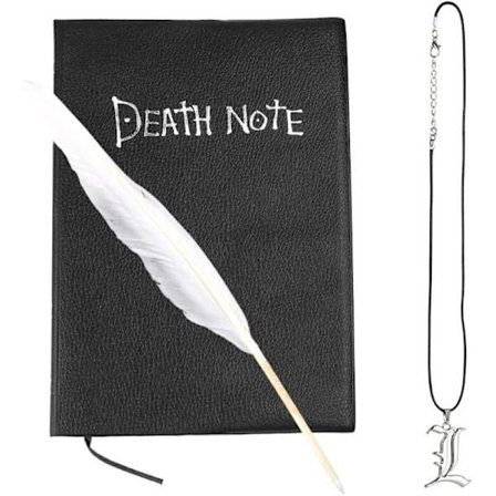 |HH| Death Note-anteckningsbok, Anime-tema Death Note med halsband och fjäder