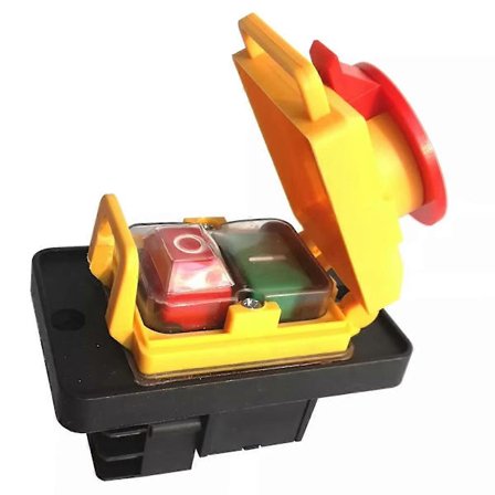 6 Pins Trykknappbryter Industriell Vanntett Elektromagnetisk Trykknappbryter for KJD22 for Dreiebenk [BR]