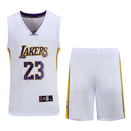 #23 Lebron James Baskettröja Set Lakers Uniform för barn white L