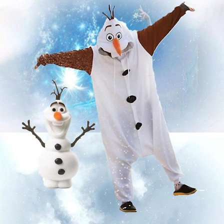 Olaf Shape Onesie Pyjamas Cosplay-kostyme for menn og kvinner nattøy Unisex One Piece