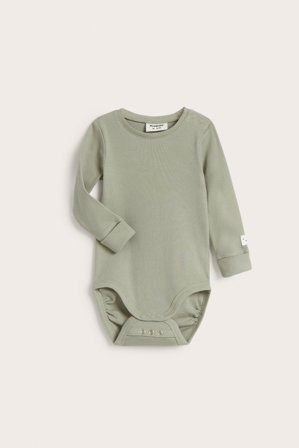 Kappahl | Ribbad body baby Mörkgrön 50 | Mörkgrön