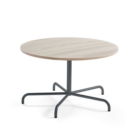 Bord PLURAL PLUS, Ø1200 H720 mm, lyddempende høytrykkslaminat, antrasitt/ask