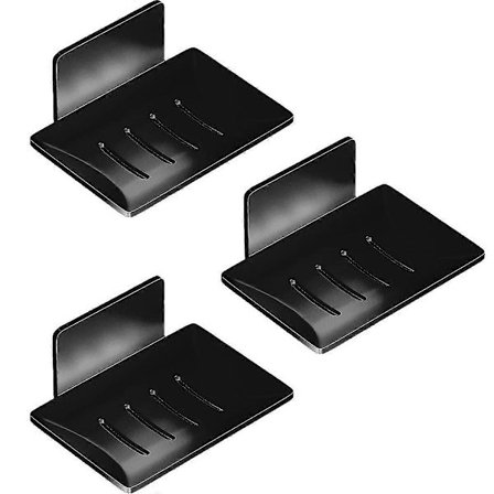 3 tvålkoppar, utan att borra hål, självhäftande, tvålskål, tvålfat, svamp väggmonterad, borste, tvål, väggmonterad, badrum, kök