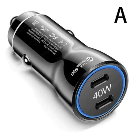 USB-C Billader 40W PD 3.0 Hurtiglader Kompatibel med Svart