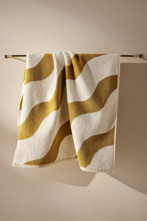 Jotex - Håndkle 50x70 Cm Naturlig hvit/olivenolje - WAVES - Kjøp Håndklær hos Jotex