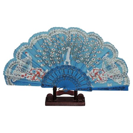 Viuhka - Glitter - Riikinkukko muovijalustalla - Turkoosi