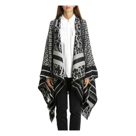Elisabetta Franchi Accessories Sort, Dame Poncho, Størrelse: ONE Size