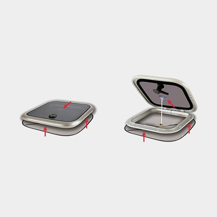 Blackout mosquito net for boat (deck hatch) Waterline Design, universal, fits hatches up to 300 x 300 mm