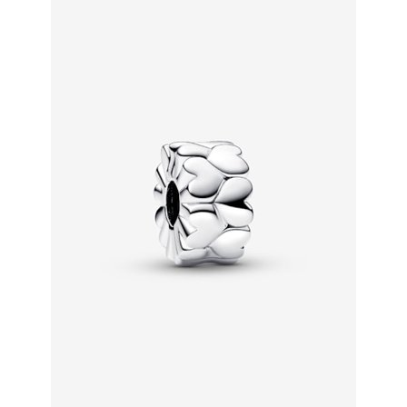 Pandora - Hjärtmönster Clip Charm - Sterlingsilver