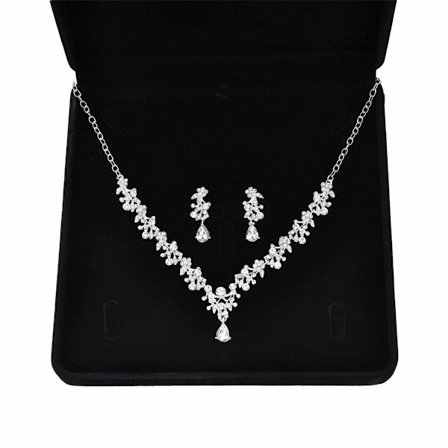 Smykke sett brudestein kjede ørepynt sett, middagsselskap tilbehør sett
