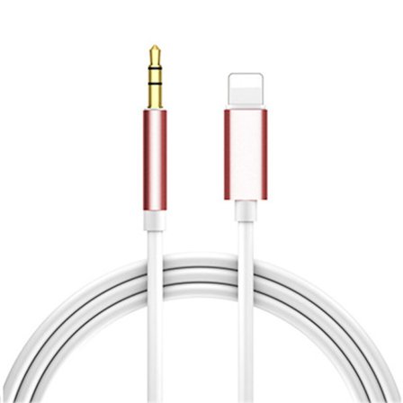 Aux-kabel för iPhone, bil-aux-kabel, Apple till 3,5 mm aux-kabel - 1 m rosa 1 m