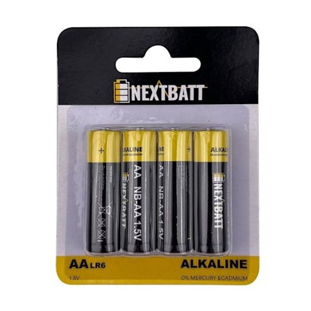 NextBatt Battery AA/LR6, 1.5V, Alkaline - 4-pack