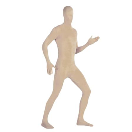 Helkroppsdräkt Bekväm andas unisex Halloween Cosplay kostymer för kvinnor män Hudfärg XL