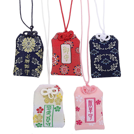 5 stk. Japansk Omamori Sjarm Utsøkt Japansk Amulett Unik Lykkepose Tilfeldig Stil