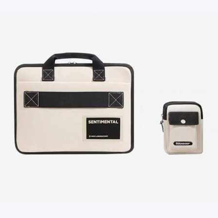 Kontrastfarge Laptop Bag Lader Adapter Oppbevaringsveske GRÅ