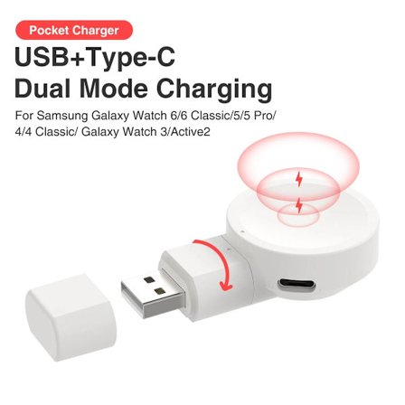 Dubbel Typ c Magnetisk Trådlös Laddare för Samsung Galaxy Watch Ultra/7 6/5/Pro/4/3/Active 2 Dockningsladdare för Watch 6/4 Classic
