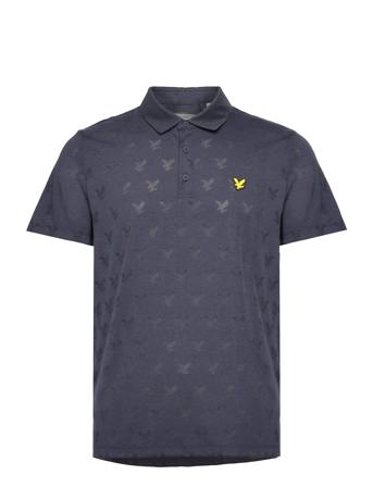 Jacquard Polo Shirt Polos Short-sleeved Marineblå Lyle & Scott Sport*Betinget Tilbud