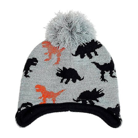 Børneuldhat Dinosaur Mønster Drenge Og Piger Termisk Strikket Hue Cap
