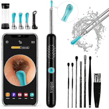 Ørevoksfjerning Verktøy Kamera - R1 D Anti-fall Av Ørepropper Øre Med Kamera, Trådløs Med 1080p HD Øre