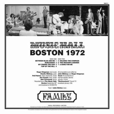 Boston music hall 1972 Family