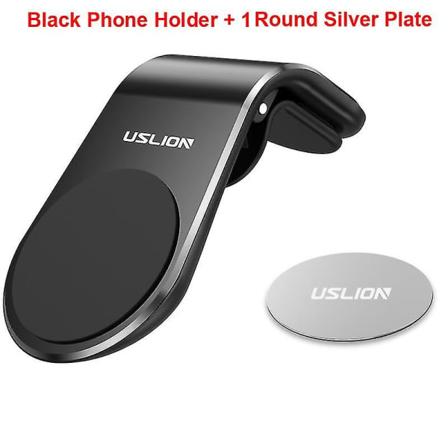Uslion Enkel Luftventilfesteholder Bil Universal Mobiltelefonholder Støtte Magnetisk Adsorpsjon Biltelefonholder Stativ for Iphone
