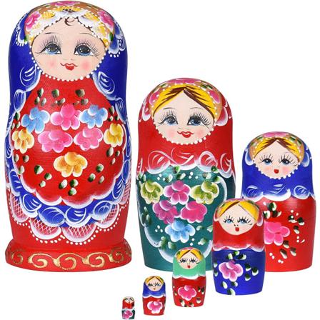 Russiske hekkende dukker Matryoshka tre stabling hekkende
