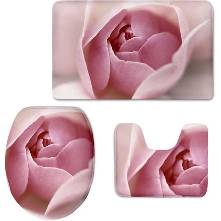 Snygg mjuk flanell halkfri badrumsmatta set fjäril rosa badrumsmatta kontur Heilwiy present