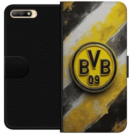 Kompatibel Tegnebogsetui til Huawei Huawei Y6 (2018) Farverigt abstrakt puslespillsmønster, der symboliserer fællesskab, mangfoldighed og kreativite