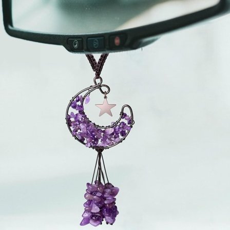 IC Lilla Biltilbehør Ametyst Krystal Bil Bakspejl Hængende Tilbehør Krystal
