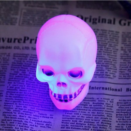 Halloween Färgglad Blinkande LED Skalle Nattlampa Present