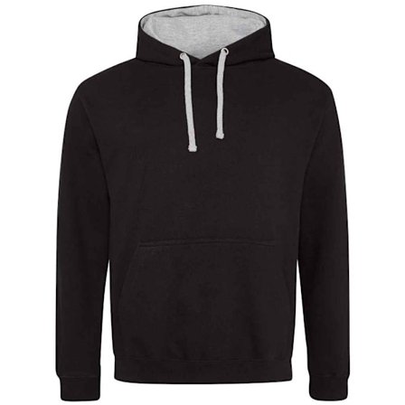 Awdis Unisex Vuxen Varsity Hoodie XXL Jet Black/Heather Grey