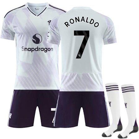 2526 Manchester United Bortedrakt Fotball Barn Voksen skjorte Nr. 7 Cristiano Ronaldo