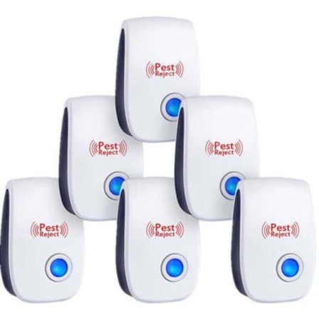 Ultralydsskræmmer til mus, 6 stk., myggeafvisende, elektronisk indendørs skræmmer til rotter, myrer, edderkopper og myg
