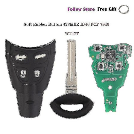 434MHz Smart Fjärrkontrollnyckel för Saab 93 95 9-3 9-5 2003-2010 LTQSAAM433TX ID46 Chip Ersättningsmjukt Gummi Pad Case[HhhhS] (FMY)