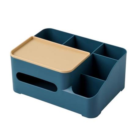 Sininen 25x18x11cm Kosmetiikkalaukku Monitoiminen Laukku Nenäliinoille