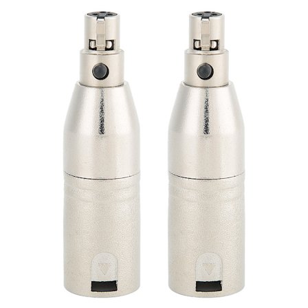 2 stk. forgyldt 3-benet MINI XLR hun til sølvbelagt XLR 3-benet han lydadapter