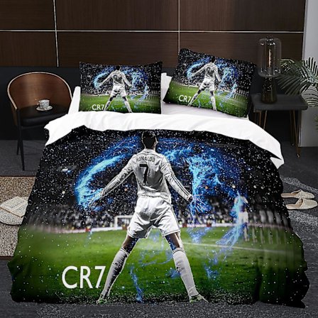 Player K1# 3D Tredelt Sett Størrelse Fotballserie C Ronaldo Dynetrekk Hjem Tekstil
