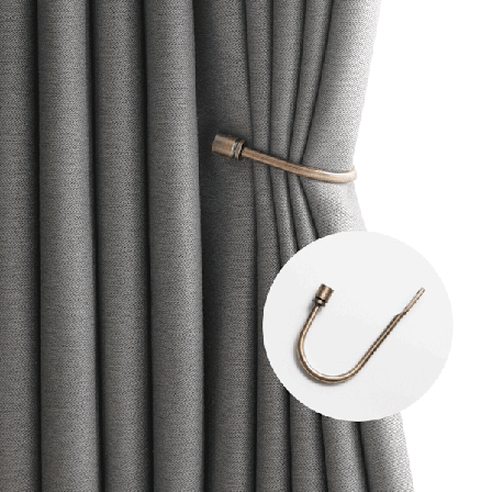 Røde gardinholdere, 2 stk U-formet krok veggmontert gardin dusk knyttetaske gardin tilbehør