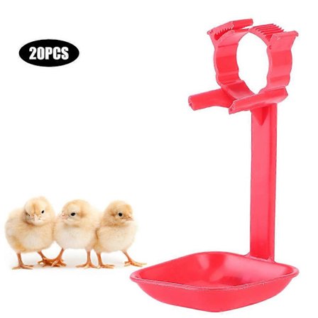 20 stk. drikkekopper med nippel for kylling, vannautomat, hengende kopp, drikkevannsverktøy, gårdsutstyr