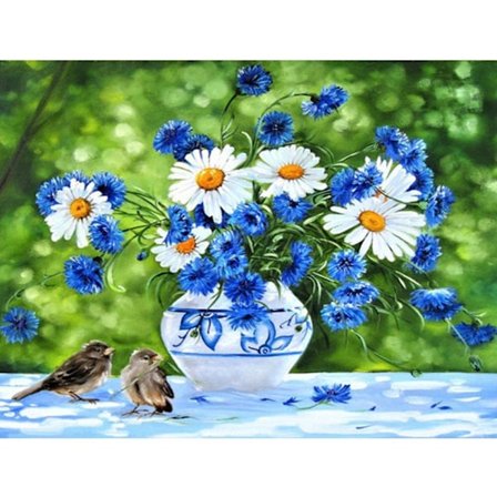 5D Diamantmålning Blomma Vas Korsstygn Hemkonst Diamant