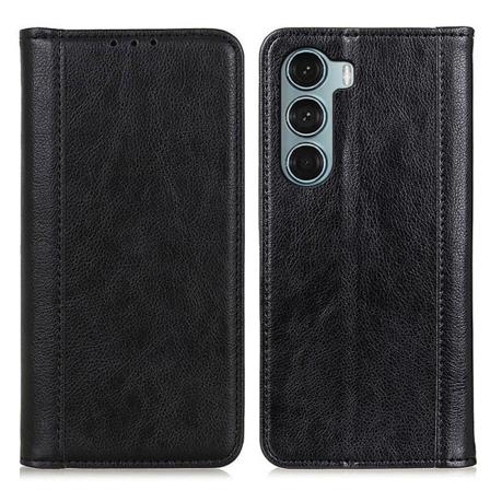 Aito nahkakotelo magneettisuljuksella Motorola Moto G200 5G - Musta Black