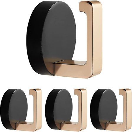 Sorte og Guld Håndklæde Kroge, Rustfrit Stål Badekåbe Krog Til Badeværelse Stue Hotel Stil Heavy Duty Væghængte Kroge, To Måder At Installere 