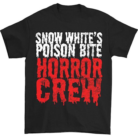 Snow White's Poison Bite Enorma Text Skräck Crew T-shirt