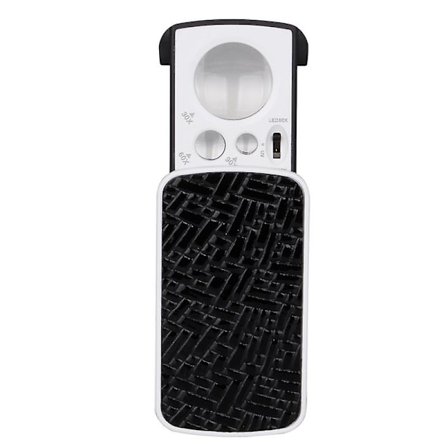 Juvelerare Lupp Ficklupp Liten Bärbar Förstoringsglas Smycken Lupp 30 X 60 X 90 X Förstoring Med Led Och Uv-Lampor (svart)